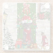 グレートデーンドッグクリスマス ガラスコースター (裏面)