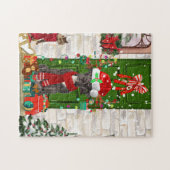 グレートデーンドッグクリスマス ジグソーパズル (横)