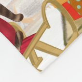 グレートデーンドッグクリスマス フリースブランケット (角)