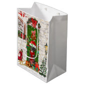 グレートデーンドッグクリスマス ミディアムペーパーバッグ (正面アングル)