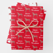 グレートデーンドッグシルエットレッドウメリーーフマス ラッピングペーパーシート (インサイチュ)