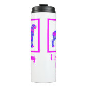 グレートデーンドッグホットピンク&ブルーシルエット タンブラー (正面)