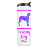 グレートデーンドッグホットピンク&ブルーシルエット タンブラー (回転左)