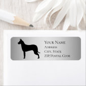 グレートデーンプロファイルシルエット差出人住所 ラベル (インサイチュ)