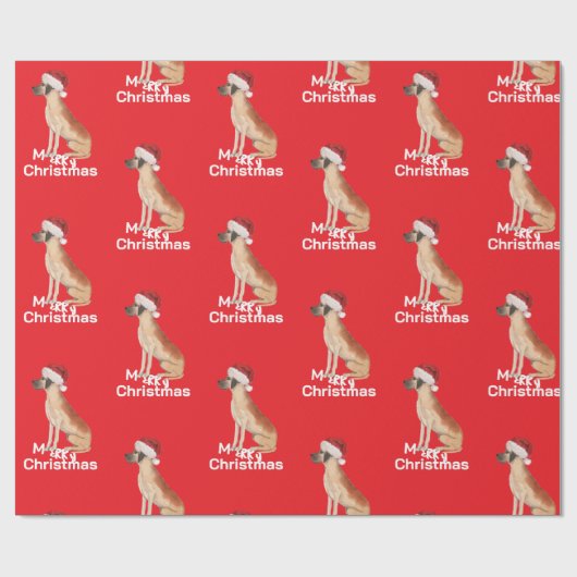 グレートデーンホリデークリスマスサメリーンタハット ラッピングペーパー (フラット)