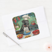 グレートデーンホリデーベーキング:フェスティバルクリスマス スクエアシール (封筒)