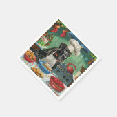 グレートデーンホリデーベーキング:フェスティバルクリスマス スタンダードカクテルナプキン (角)