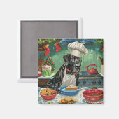 グレートデーンホリデーベーキング:フェスティバルクリスマス マグネット (正面/裏面)