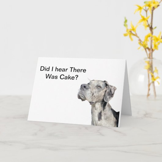 グレートデーンメルレおもしろい誕生日 カード (黄色い花)