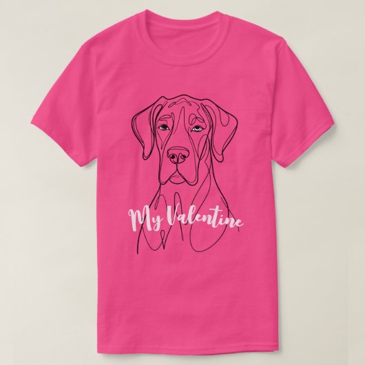 グレートデーン極細ライン Tシャツ (デザイン正面)