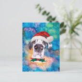 グレートデーン犬のクリスマス シーズンポストカード (スタンド正面)