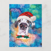 グレートデーン犬のクリスマス シーズンポストカード (正面)