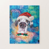グレートデーン犬のクリスマス ジグソーパズル (縦)