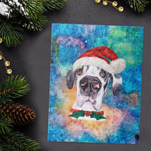 グレートデーン犬のクリスマス ジグソーパズル