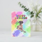 グレートデーン犬の新年おめでとう シーズンポストカード (スタンド正面)