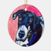 グレートデーン犬の芸術かわいい元のインクスケッチ セラミックオーナメント (左)