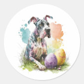 グレートデーン イースターエッグ, ハッピーイースター グレートデーン ラウンドシール (正面)