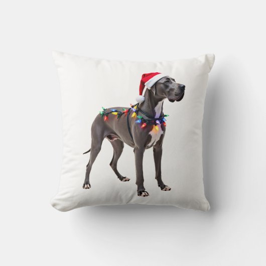 グレートデーン クリスマスイルミネーション (3) クッション (正面)