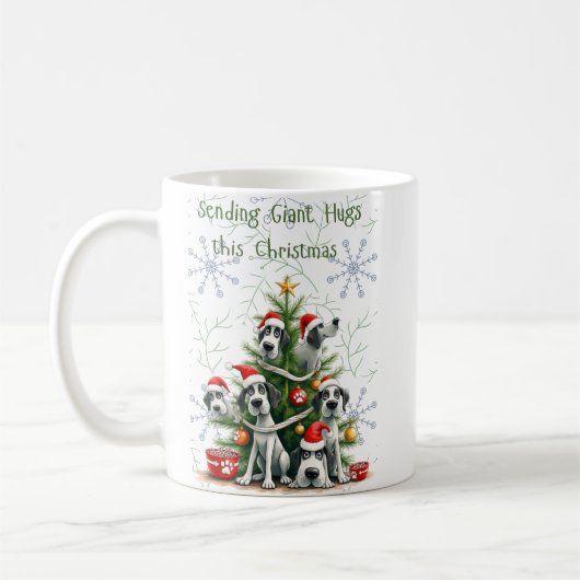 グレートデーン クリスマスマグ コーヒーマグカップ (左)