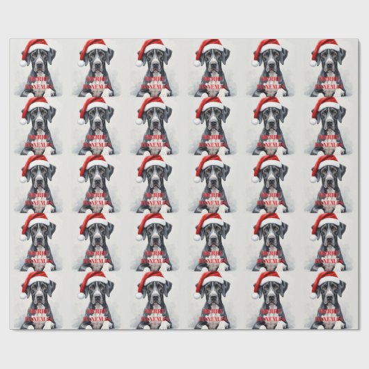 グレートデーン クリスマス ラッピングペーパー (フラット)