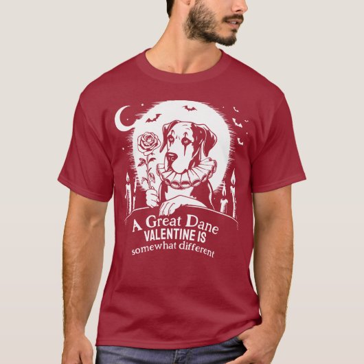グレートデーン バレンタイン Tシャツ (正面)