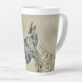 グレートデーン(ブリンドル)絵画ズ-オリジナルドッグアート カフェラテマグ (右アングル)