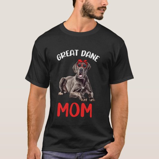 グレートデーン ママ グレートデーン 犬 オーナー 女性 ク Tシャツ (正面)