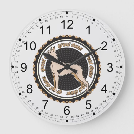 グレートデーン ラージ壁時計 (正面)