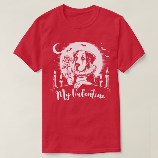グレートデーン「私のバレンタイン」 Tシャツ (デザイン正面)