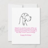 グレートデーン 誕生日 フラットカード 招待状 (正面)