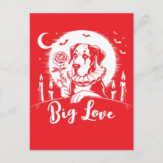 グレートデーン "BIG LOVE" ポストカード (正面)