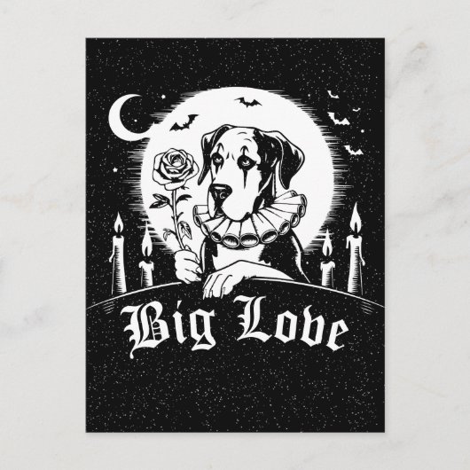 グレートデーン "BIG LOVE" ポストカード (正面)