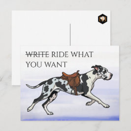 グレートデーン Write or Ride ポストカード