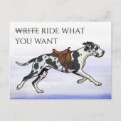 グレートデーン Write or Ride ポストカード (正面)