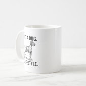 グレートデーンTシャツ - 「犬どころか、ライフスタイルです」 面白い コーヒーマグカップ (正面左)