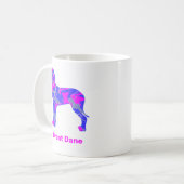 グレートドッグシルエット熱狂するホットピンク コーヒーマグカップ (正面左)
