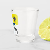 グレートドッグシルエット&ポーY&Bグリッド ショットグラス (右)