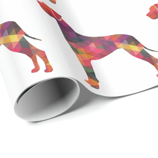 グレートドッグジオメトリックパターンシルエット数々の ラッピングペーパー (ロールコーナー)