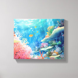 グレートバリアリーフの水彩画 キャンバスプリント