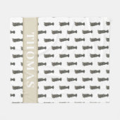 グレートパーソナライズされたダン（黒） フリースブランケット (正面(横))