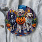 グレートピレニーズのかぼちゃのお菓子入れ ハロウィン衣装 缶バッジ (インサイチュ)