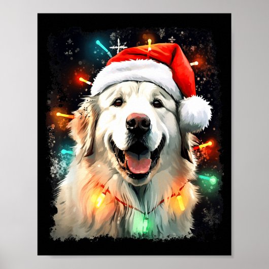 グレートピレニーズの犬のクリスマス ポスター (正面)