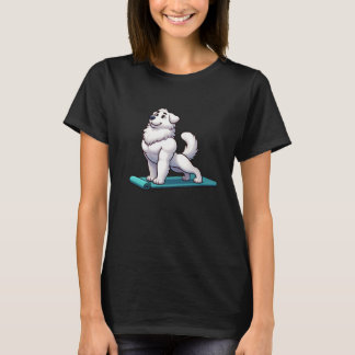 グレートピレネーゼ ヨガ 犬 面白い 瞑想 Tシャツ