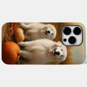 グレートピレネー子犬の秋の喜びパンプキン Case-Mate iPhoneケース (裏面 (横))