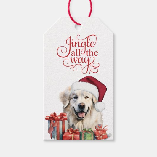 グレートピレネー犬のクリスマスギフトタグ ギフトタグ (正面)