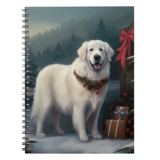 グレートピレネー犬のクリスマス ノートブック (正面)