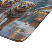 グレートピレネー犬 クリスマス 雪 冬の休日 カッティングボード (角)