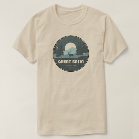 グレートベースン国立公園の鹿 Tシャツ (デザイン正面)