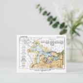 グレートレイクスのヴィンテージマップ ポストカード (スタンド正面)