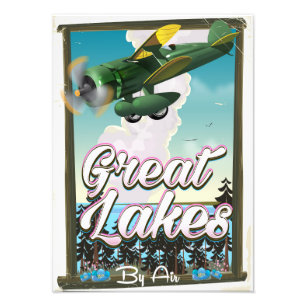 グレートレイクスの航空旅行ポスター フォトプリント
